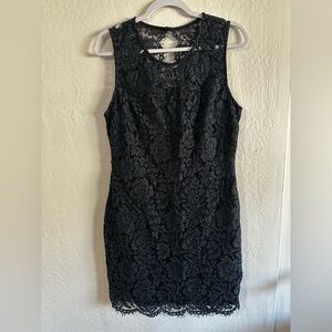 Banana Republic Black Floral Lace Mini Dress